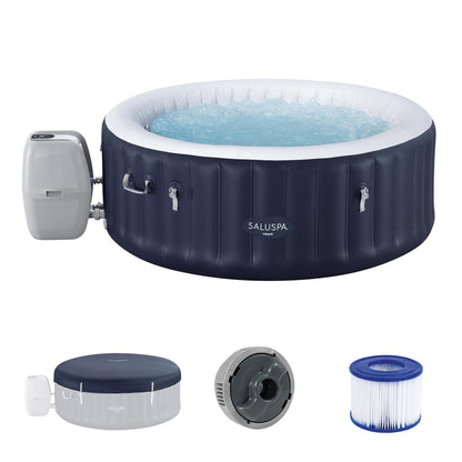 Bestway SaluSpa Miami 2–4 Person Inflatable Hot Tub, Round Portable Spa, 120 AirJets, Energy Efficient, 71" x 26"