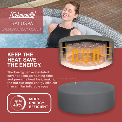 Coleman Sicily AirJet 5–7 Person Inflatable Hot Tub, Large Round Spa, 180 AirJets, EnergySense Cover