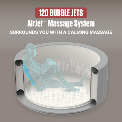 Coleman Miami 2–4 Person Inflatable Hot Tub, Round Portable Spa, 120 AirJets, Energy Efficient, 71" x 26"