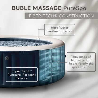 INTEX PureSpa Plus 6 Person Round Inflatable Hot Tub, Bubble Massage Spa Set, Energy Efficient & Saltwater Compatible, 85" x 28"