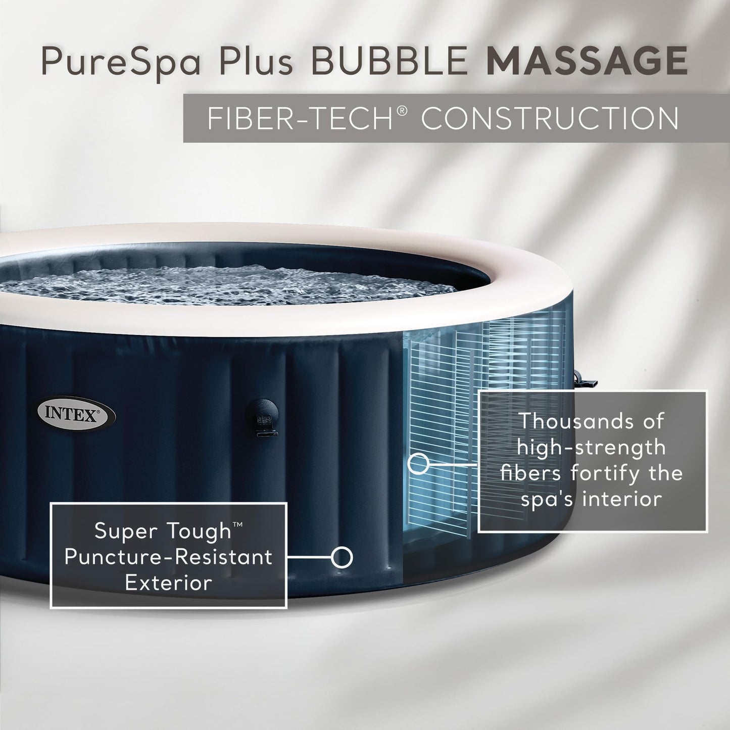 INTEX PureSpa Plus 6 Person Inflatable Hot Tub, Energy Efficient Cover, LED Light, Bubble Massage Spa, 85" x 28"