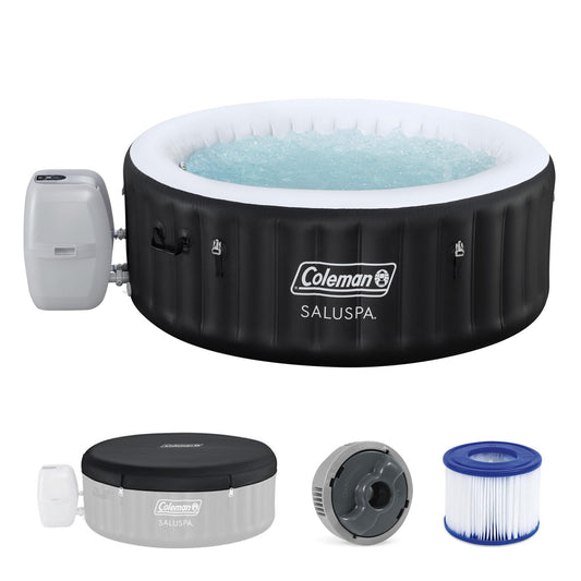 Coleman Miami 2–4 Person Inflatable Hot Tub, Round Portable Spa, 120 AirJets, Energy Efficient, 71" x 26"