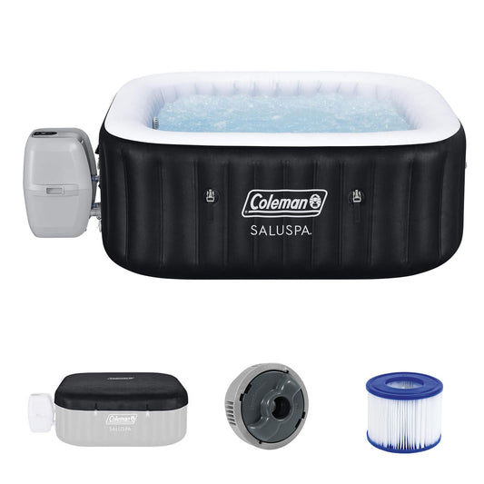 Coleman Hawaii 4–6 Person Inflatable Hot Tub, Square Portable Spa, 140 AirJets, Energy Efficient, 71" x 28"