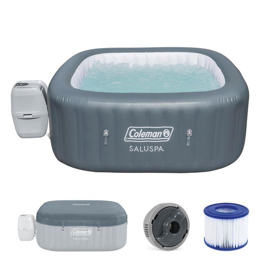 Coleman Hawaii 4–6 Person Inflatable Hot Tub, Square Portable Spa, 140 AirJets, Energy Efficient, 71" x 28"