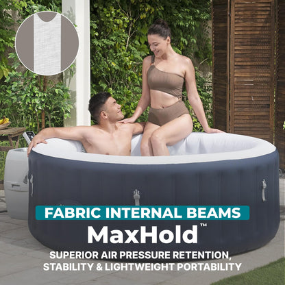Bestway SaluSpa Miami 2–4 Person Inflatable Hot Tub, Round Portable Spa, 120 AirJets, Energy Efficient, 71" x 26"