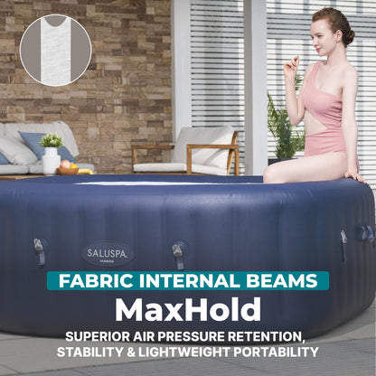 Bestway SaluSpa Hawaii 4–6 Person Inflatable Hot Tub, Square Portable Spa, 140 AirJets, Energy Efficient, 71" x 28"