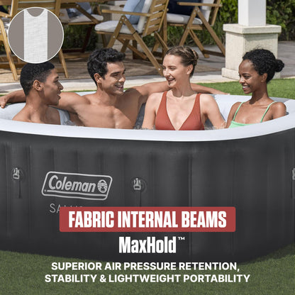 Coleman Hawaii 4–6 Person Inflatable Hot Tub, Square Portable Spa, 140 AirJets, Energy Efficient, 71" x 28"