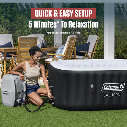 Coleman Hawaii 4–6 Person Inflatable Hot Tub, Square Portable Spa, 140 AirJets, Energy Efficient, 71" x 28"