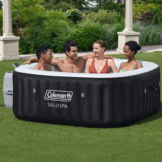 Coleman Hawaii 4–6 Person Inflatable Hot Tub, Square Portable Spa, 140 AirJets, Energy Efficient, 71" x 28"