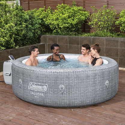 Coleman Sicily AirJet 5–7 Person Inflatable Hot Tub, Large Round Spa, 180 AirJets, EnergySense Cover